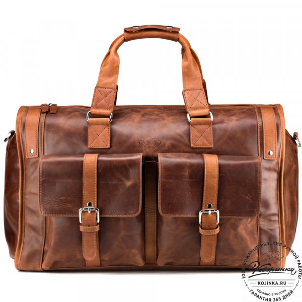 Кожаная дорожная сумка "Балтимор" (коричневый  воск). фото 1