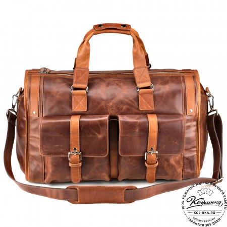 Кожаная дорожная сумка "Балтимор" (коричневый  воск)