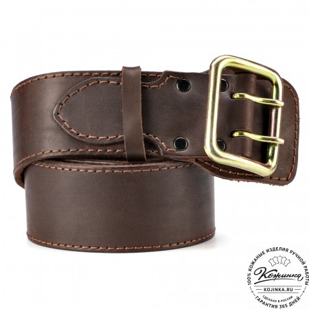 Кожаный ремень "Гренадёр" (тёмно-коричневый)