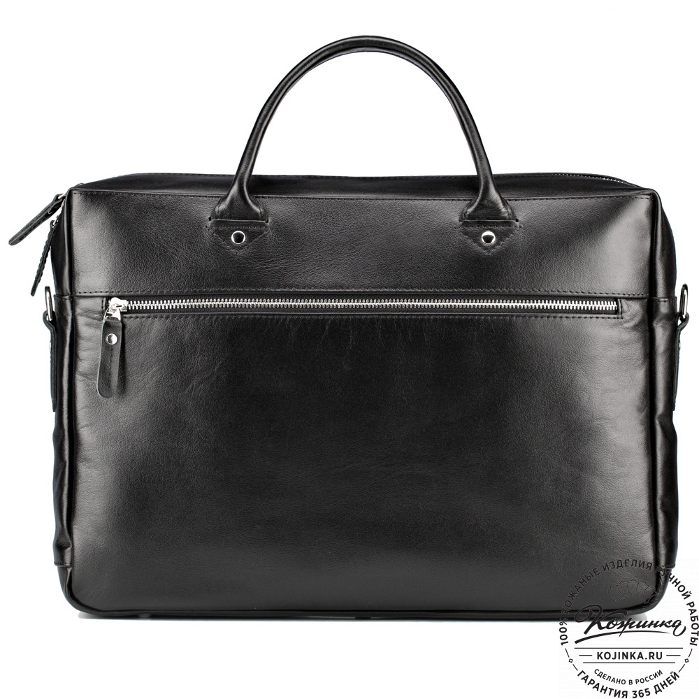 Кожаная деловая сумка "Спайк" (чёрная) 