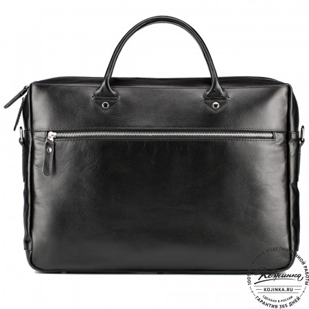 Кожаная деловая сумка "Спайк" (чёрная) 