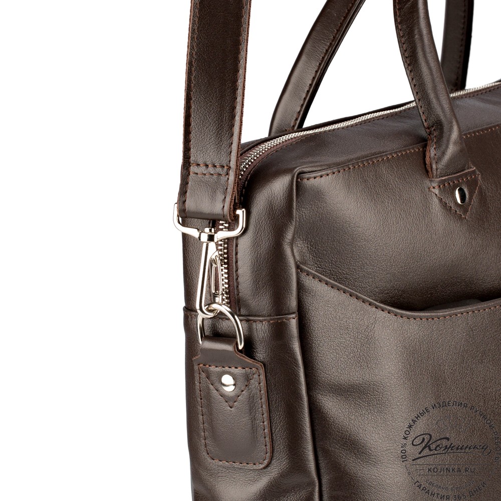 Кожаная деловая сумка "Спайк" (коричневая) 