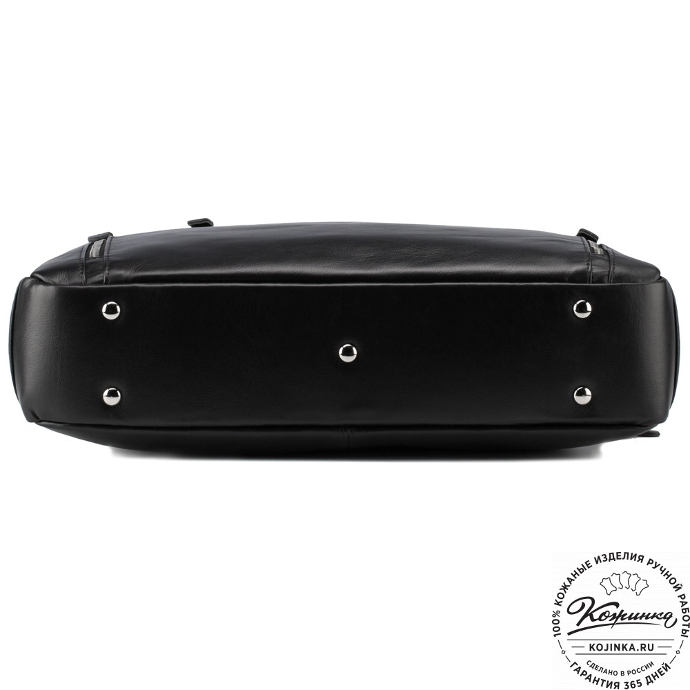 Кожаная деловая сумка "Спенсер" (чёрная) 