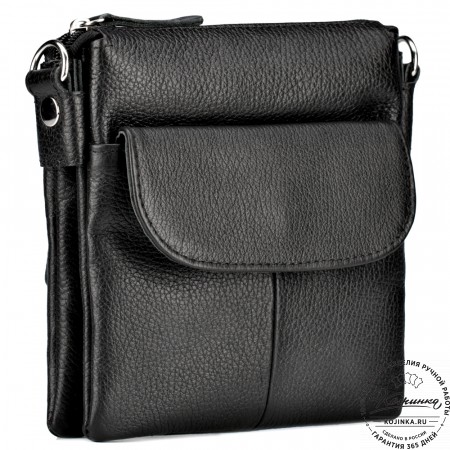 Кожаная сумка "Вуди" (чёрная)