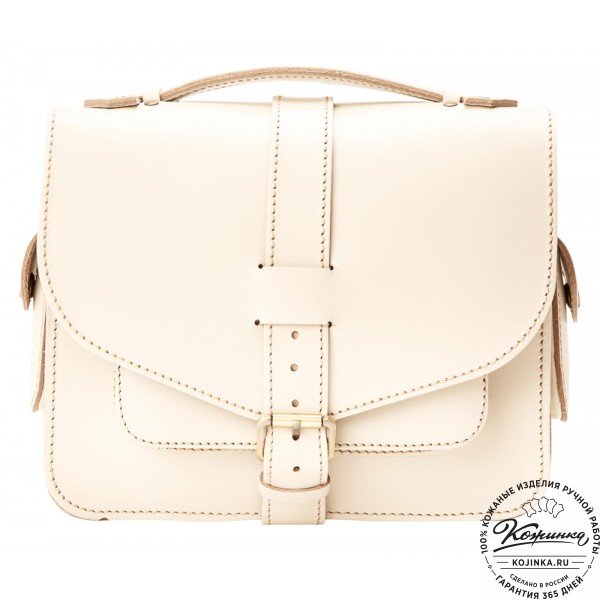 Кожаная  сумка "Виктория" (бежевая). фото 1