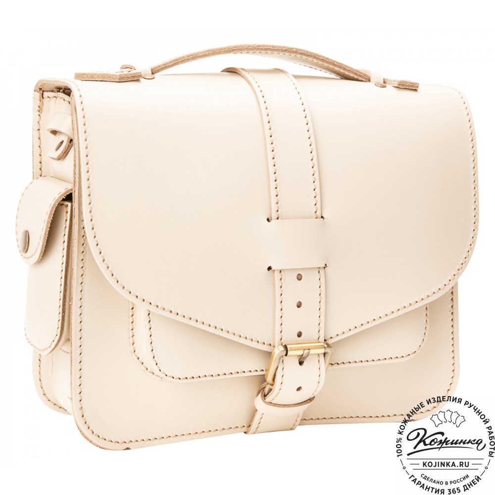 Кожаная  сумка "Виктория" (бежевая)