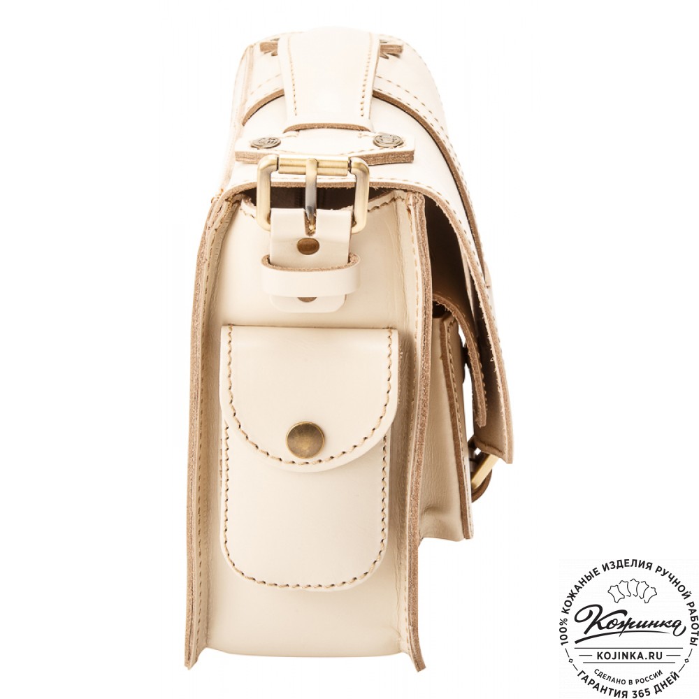 Кожаная  сумка "Виктория" (бежевая)