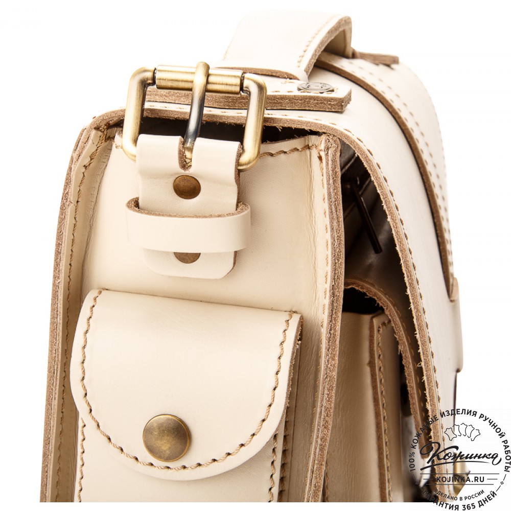 Кожаная  сумка "Виктория" (бежевая)