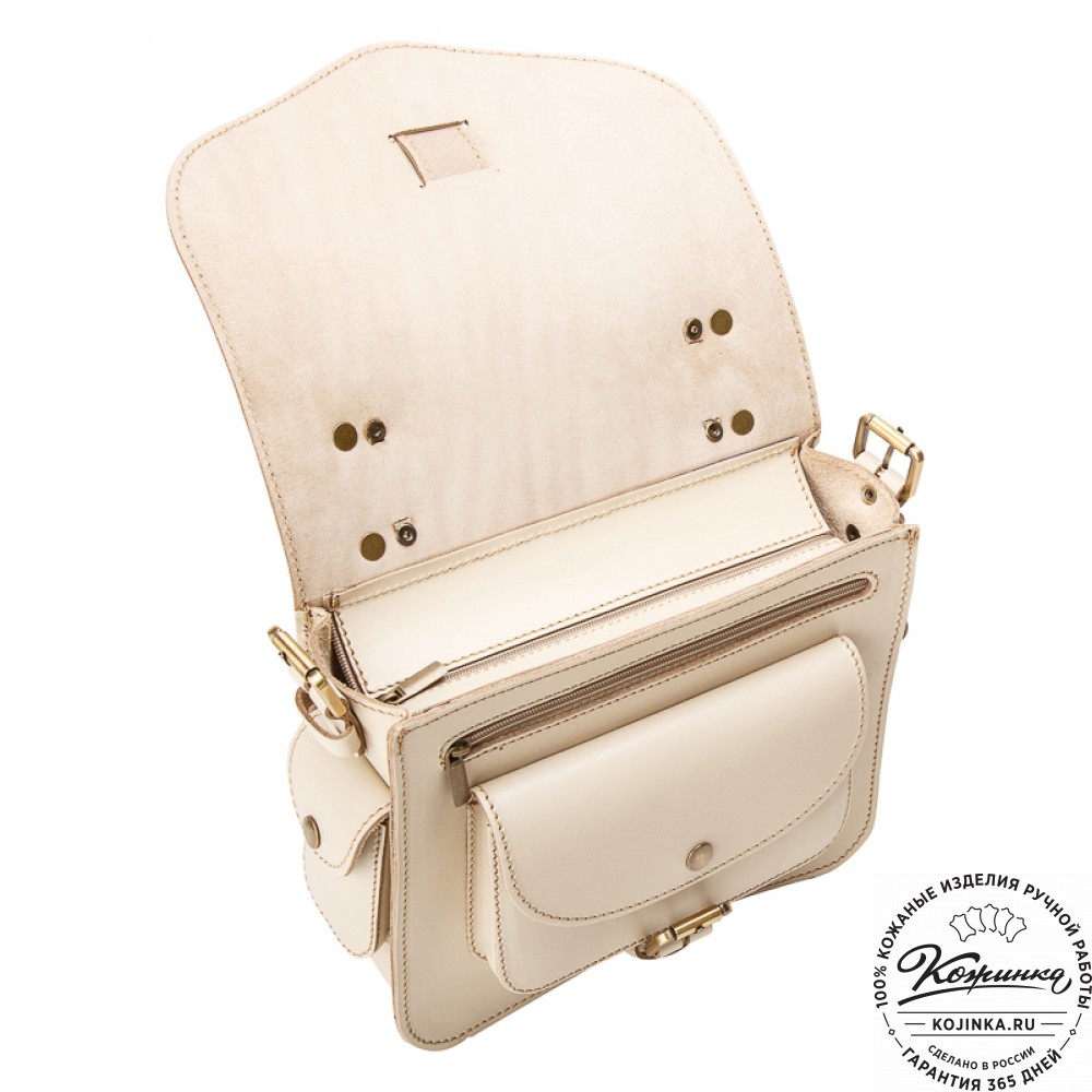 Кожаная  сумка "Виктория" (бежевая)