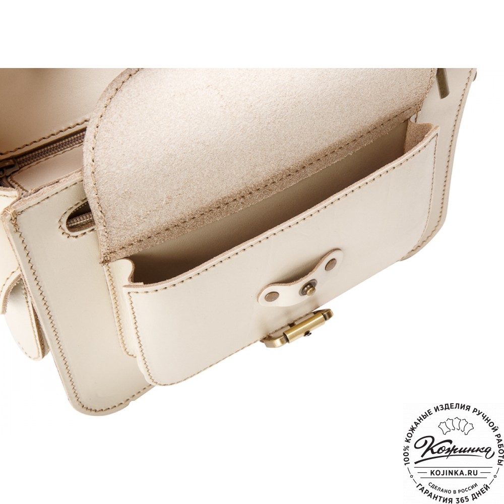 Кожаная  сумка "Виктория" (бежевая)