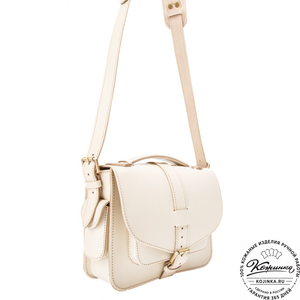 Кожаная  сумка "Виктория" (бежевая)