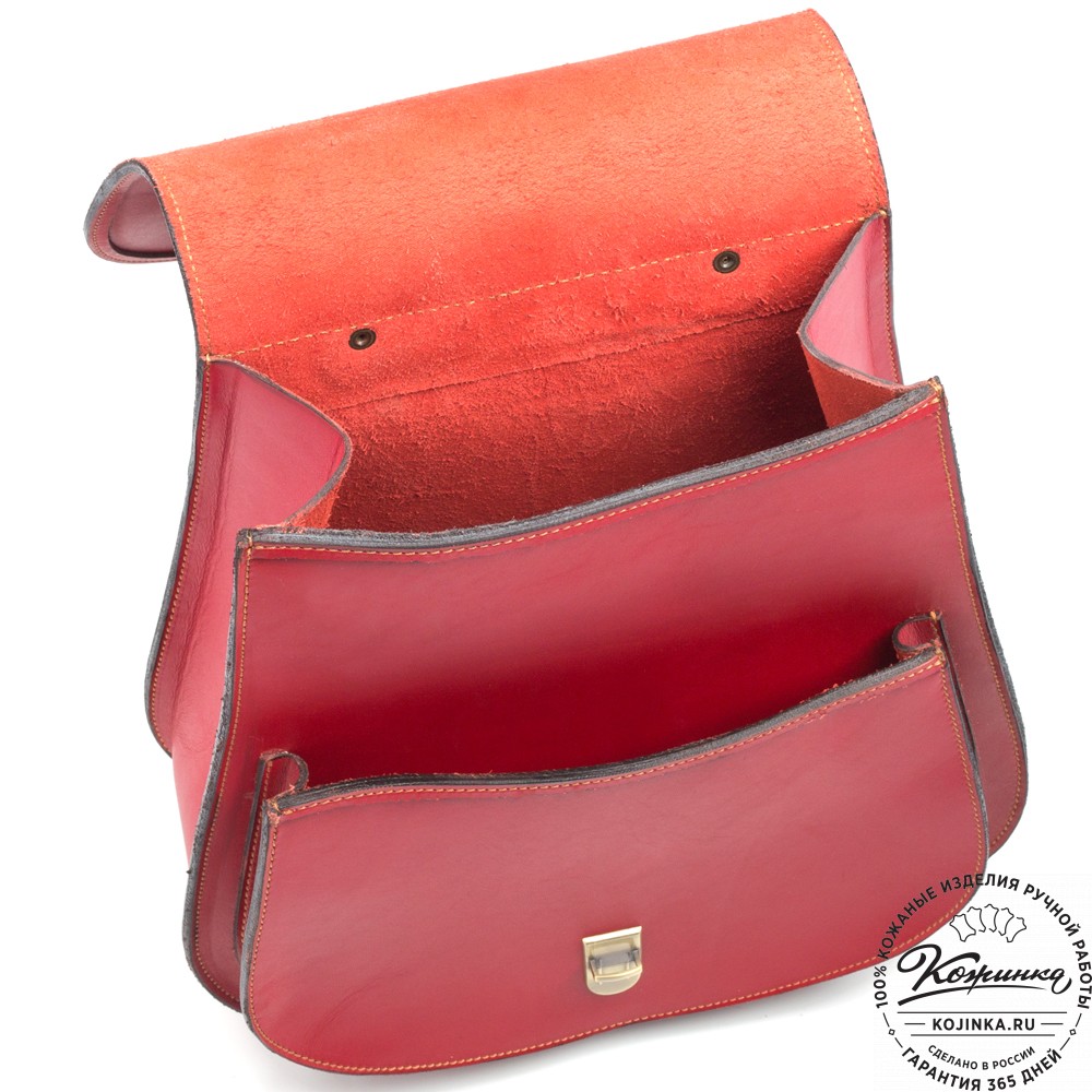 Кожаный рюкзак "Геральд" (красный)