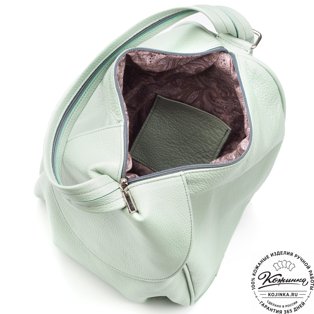 Кожаный рюкзак-сумка "Микки" (мятный)