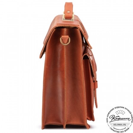 Кожаный портфель "Мирон" (рыжий)