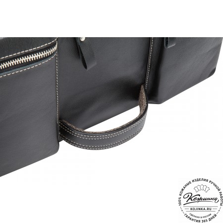 Кожаная деловая сумка "Диего" (черная)