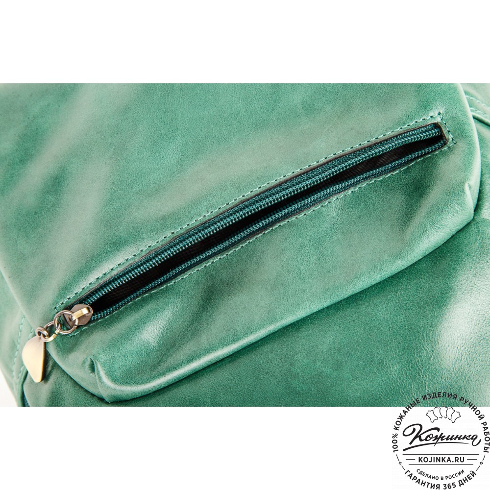 Кожаный рюкзак "Виолетта" (зелёный)