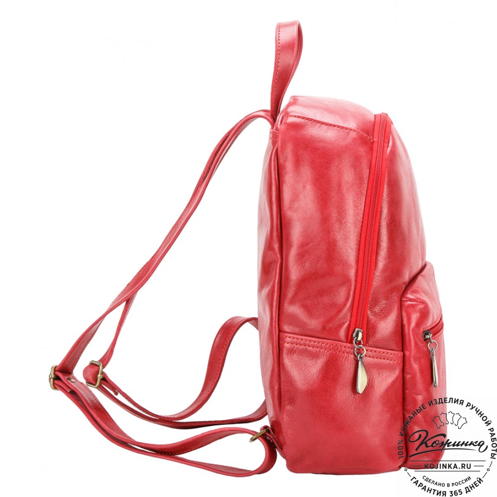 Кожаный рюкзак "Виолетта" (красный)