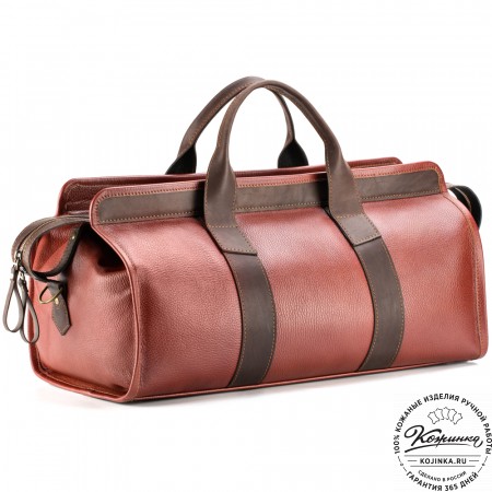 Кожаная дорожная сумка "Чарли" (рыжая)