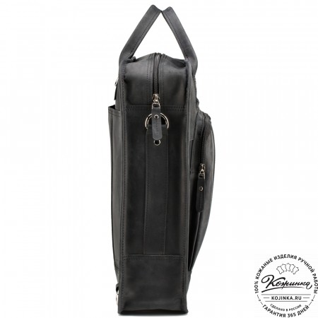 Кожаный рюкзак-сумка "Майкл" (чёрный)