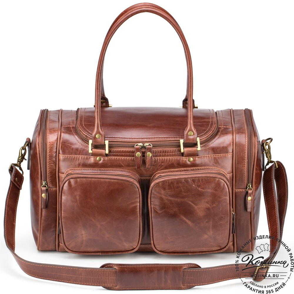 Кожаная дорожная сумка "Кимберли" (коричневый воск)