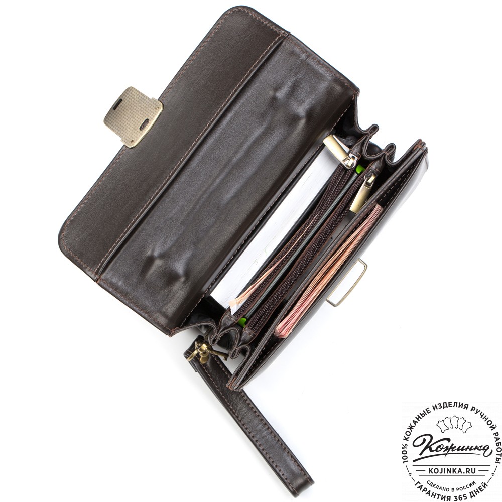 Кожаная барсетка "Вегас" (коричневая)