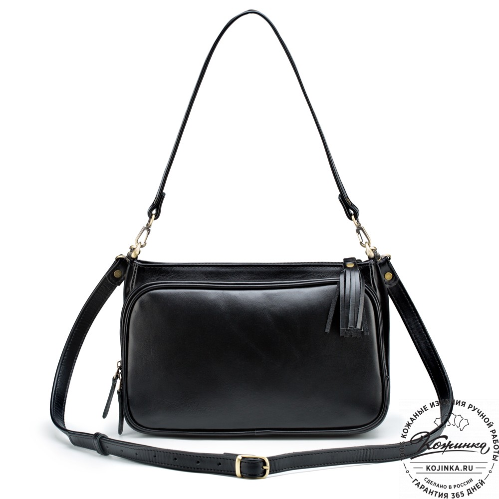 Женская кожаная сумка "Эмма" (чёрная)