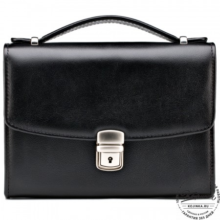 Кожаная барсетка "Фидель" (чёрная)