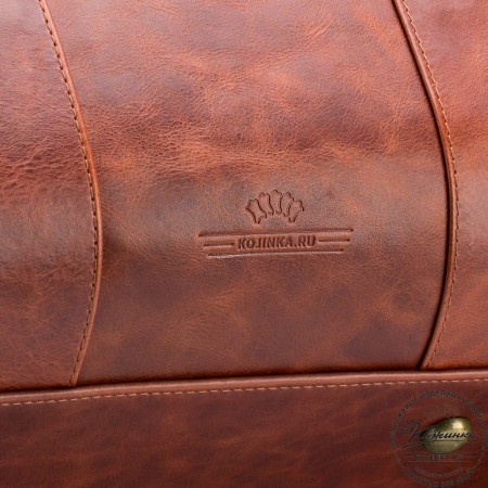 Кожаная дорожно-спортивная сумка "Дональд" (рыжий антик)