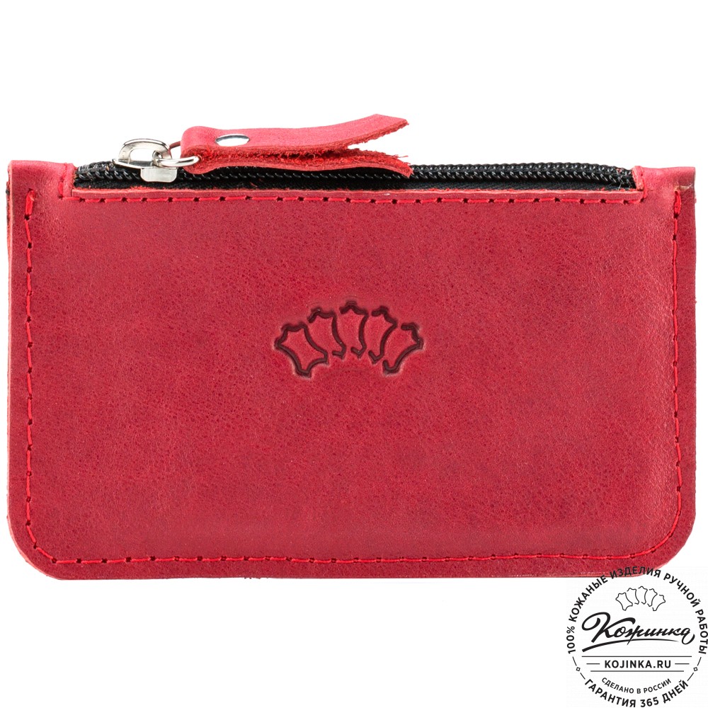 Кожаный картхолдер "Мурано" (красный)