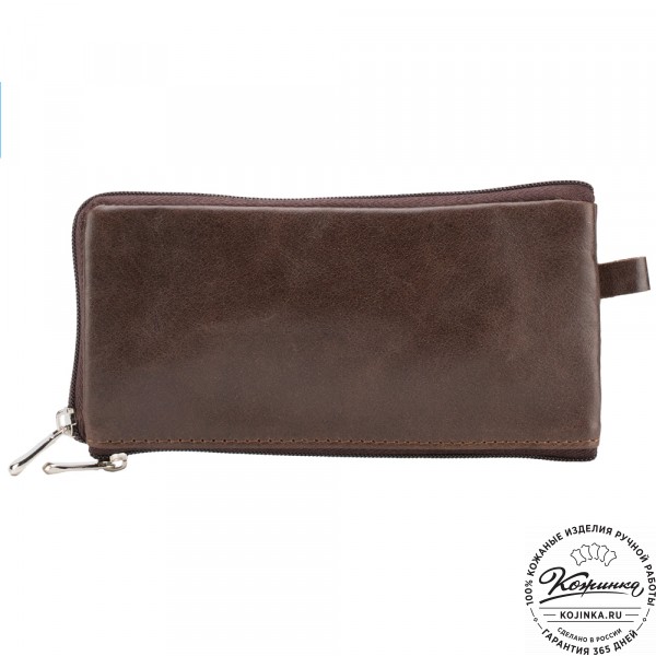 Кожаная ключница "Шанхай" (тёмно-коричневая). фото 1