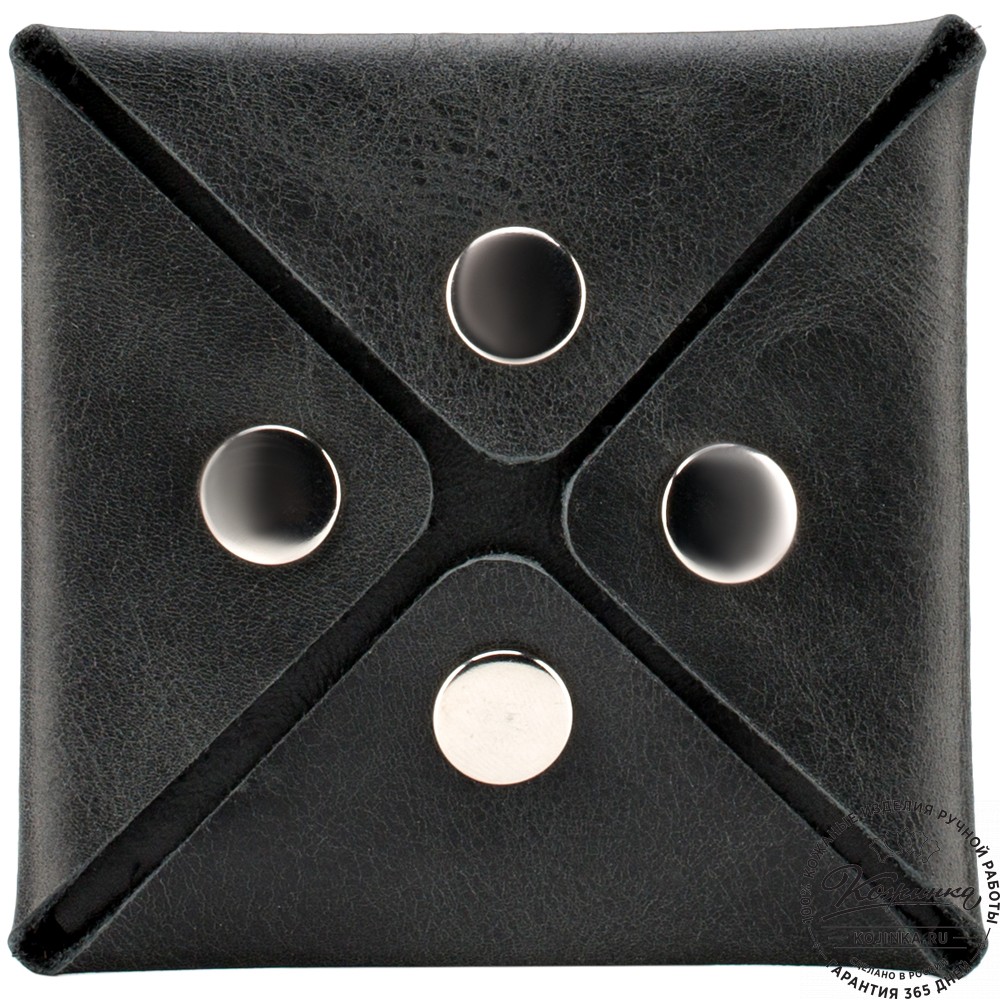 Кожаная монетница "Тоскана" (чёрная)