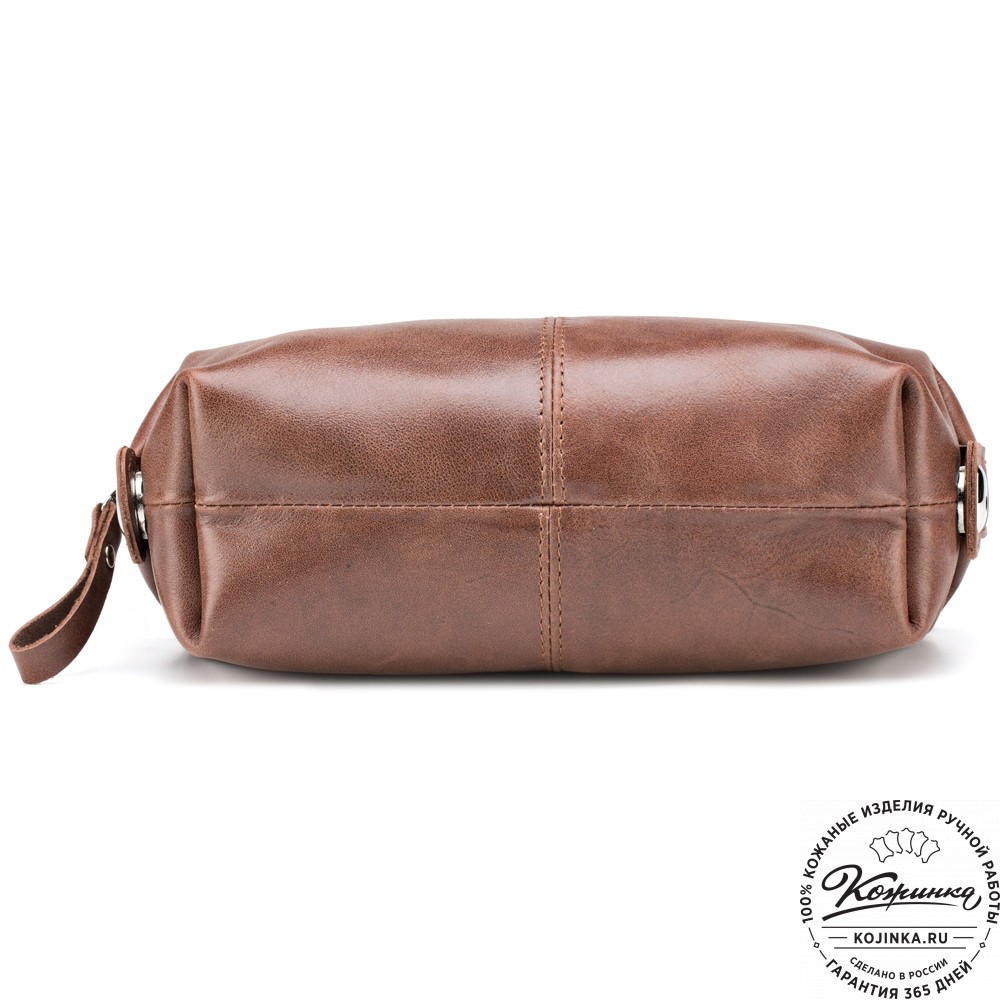 Кожаная косметичка "Бамбина" (коричневая)