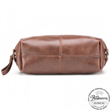 Кожаная косметичка "Бамбина" (коричневая)