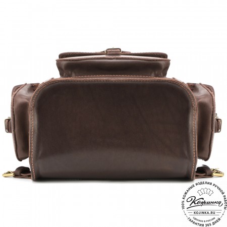 Кожаный рюкзак "Патриот" (тёмно-коричневый)
