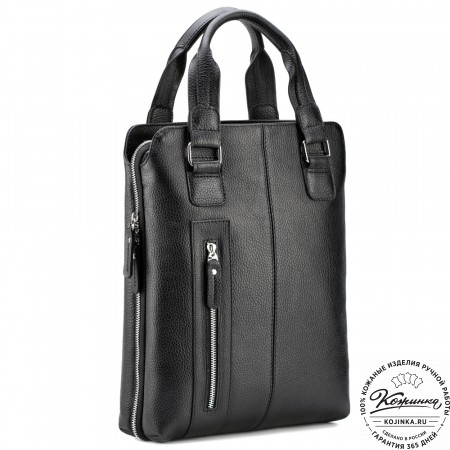 Кожаная сумка "Эштон" (чёрная)