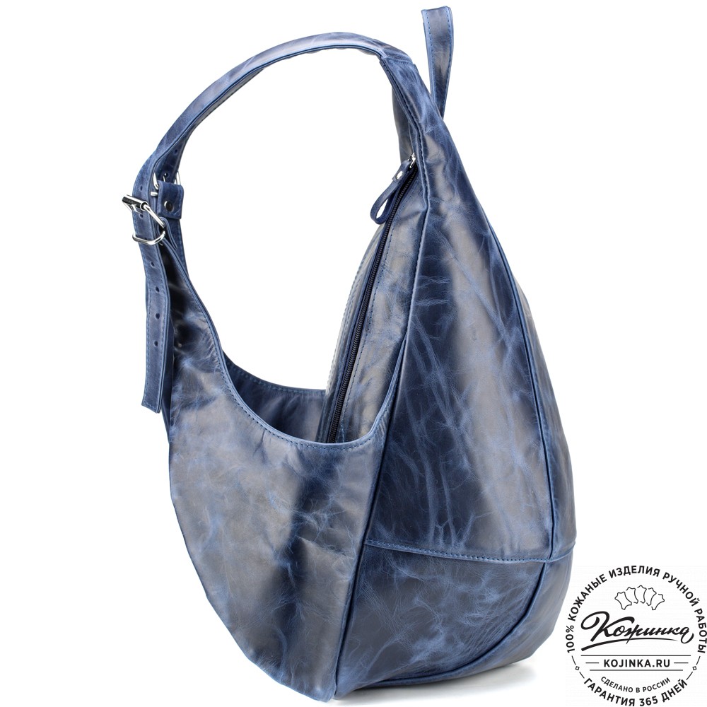 Кожаный рюкзак "Кевин" (синий антик) 