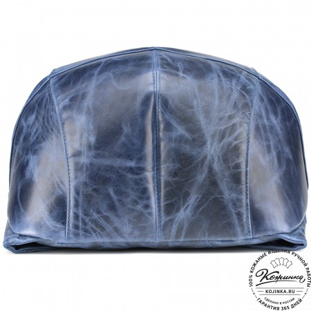 Кожаный рюкзак "Кевин" (синий антик) 