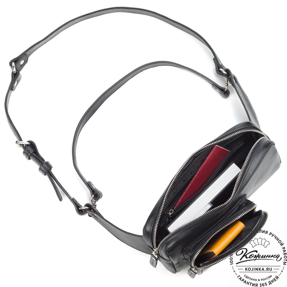 Мужская кожаная сумка "Серж" (черная)