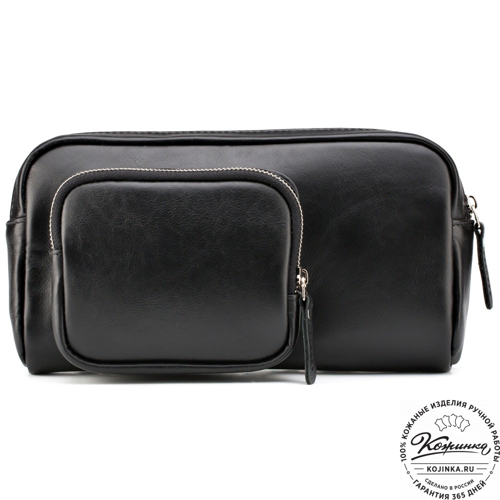 Мужская кожаная сумка "Серж" (черная)