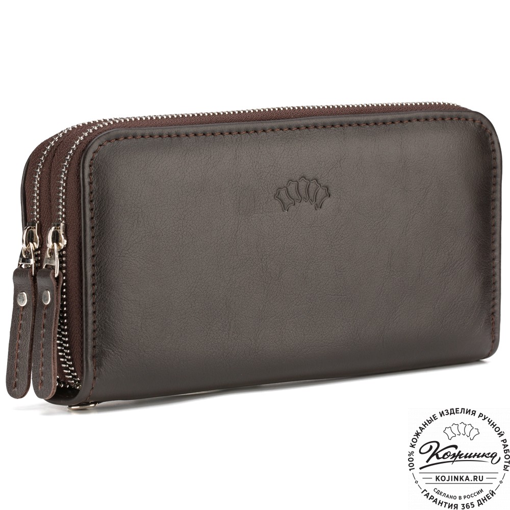 Кожаный клатч "Льюис" (тёмно-коричневый) 