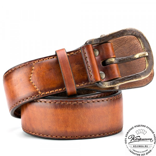 Кожаный ремень "Мормонт"  (коричневый). фото 1
