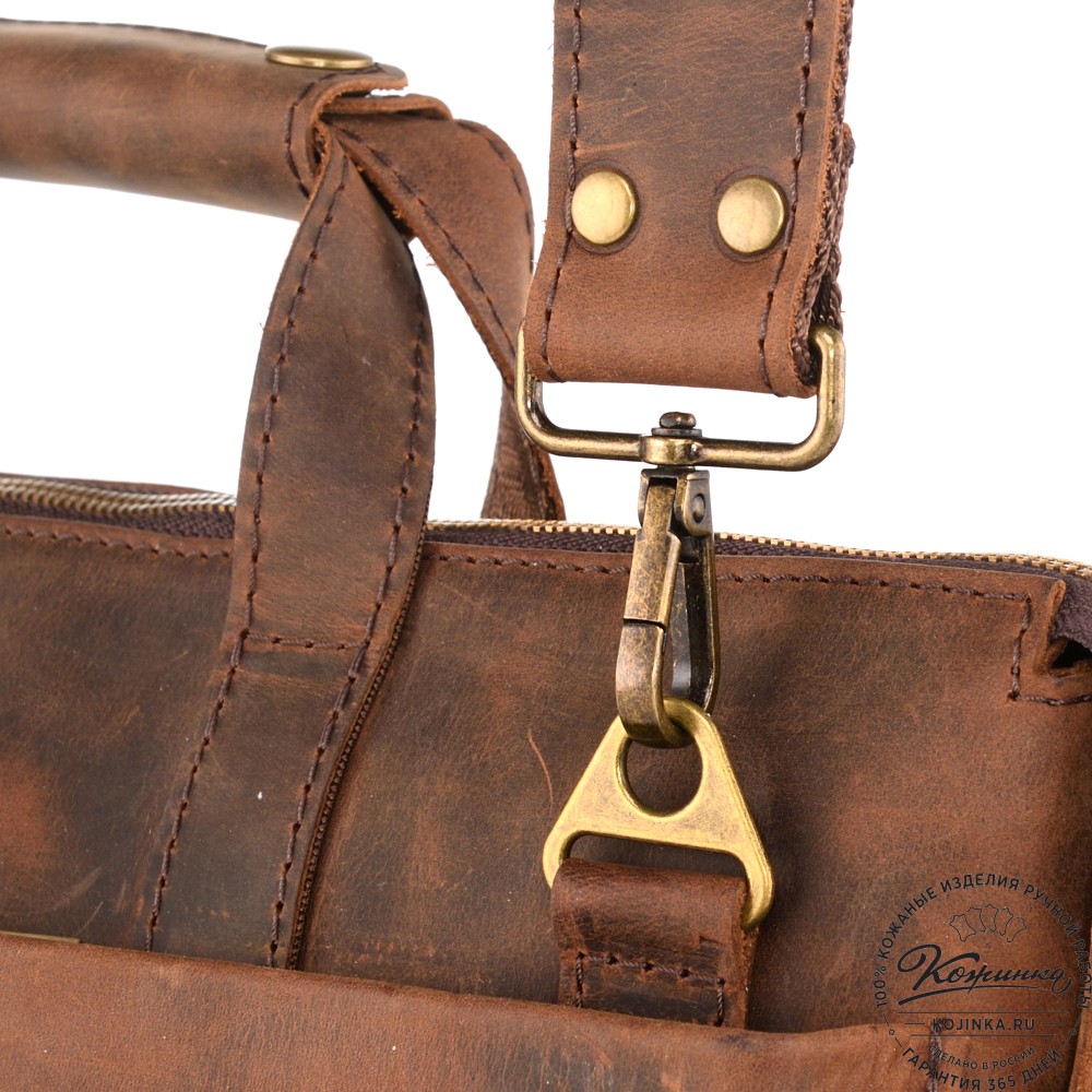 Кожаная деловая сумка "Стюарт" (тёмно-коричневый крейзи)