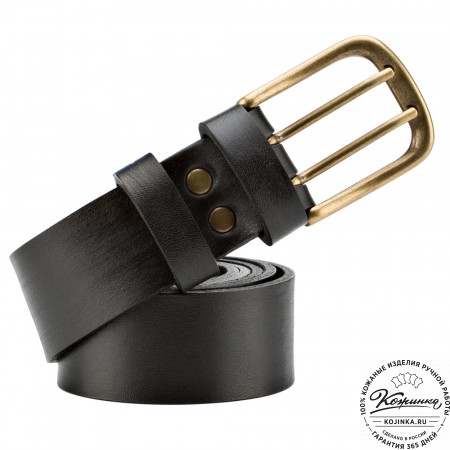 Кожаный мужской ремень "Адам" (чёрный)