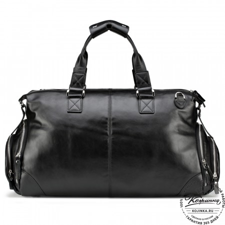 Кожаная дорожная сумка "Каркассон" (чёрная)