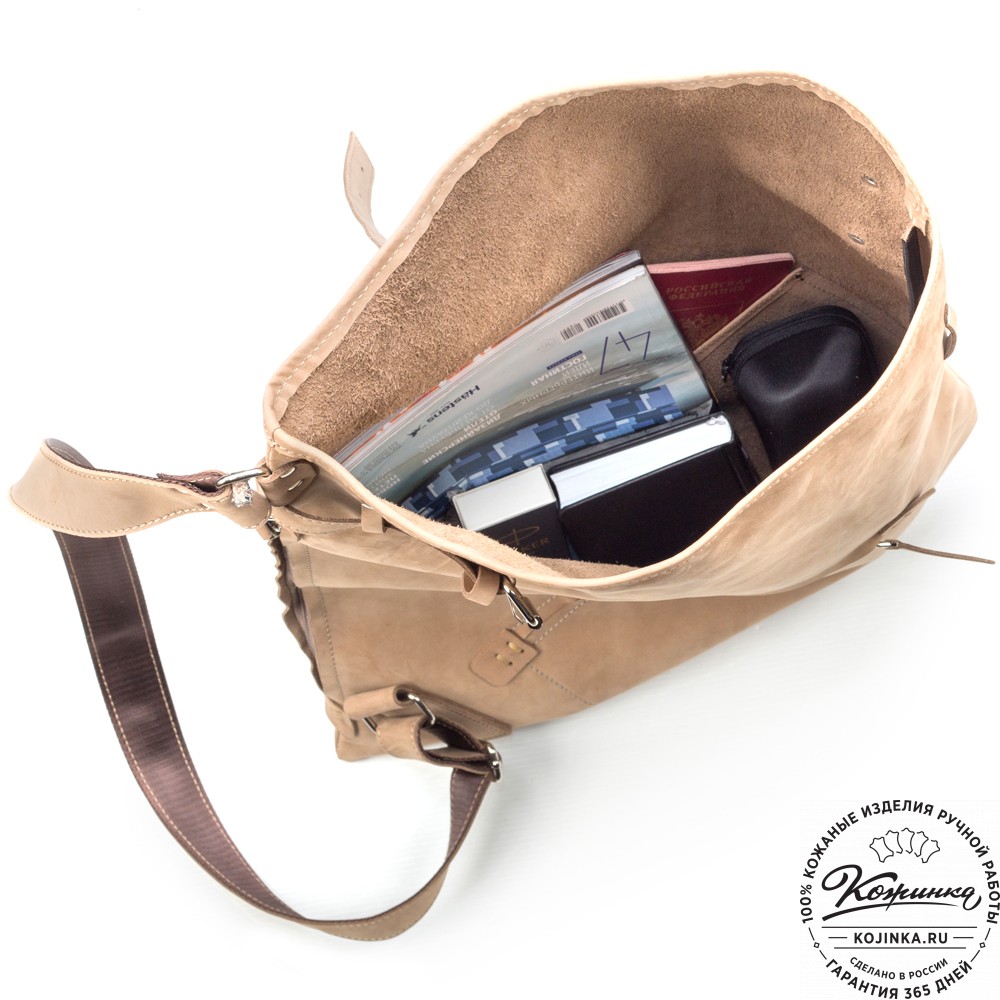 Кожаный рюкзак "Селена" (бежевый нубук)