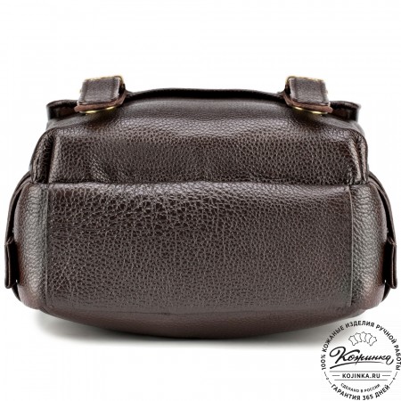 Кожаная сумка через плечо "Джек" (тёмно-коричневая) 