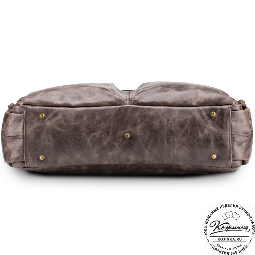 Кожаная деловая сумка для командировок "Бастилия" (тёмно-коричневый антик)