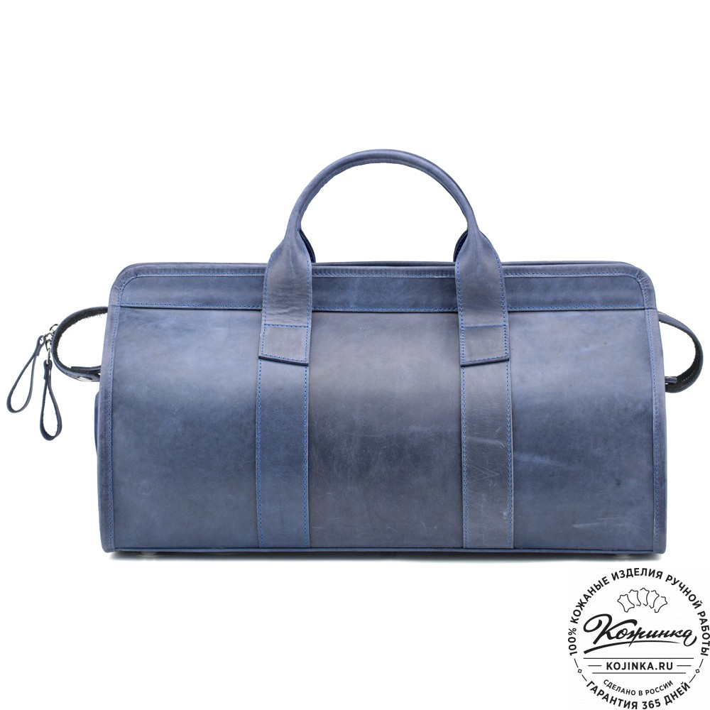 Кожаная дорожная сумка "Чарли" (синий крейзи)