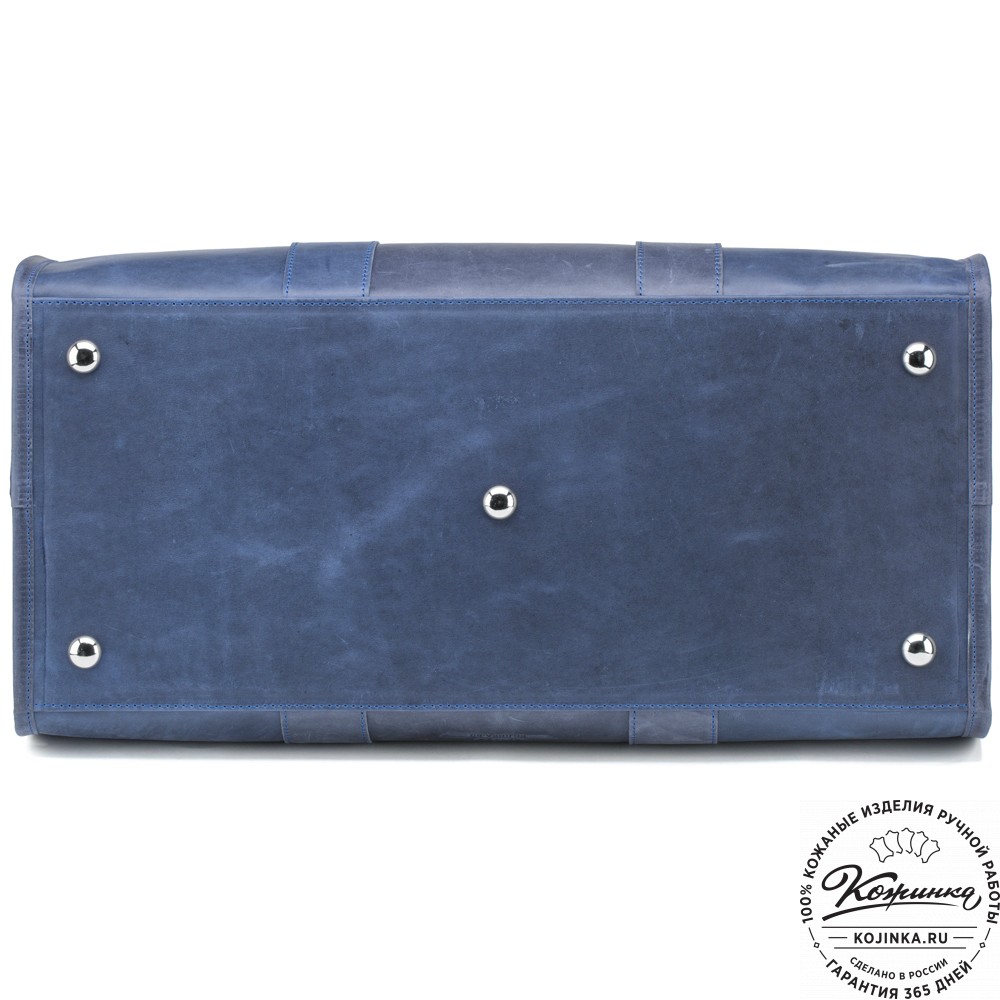 Кожаная дорожная сумка "Чарли" (синий крейзи)