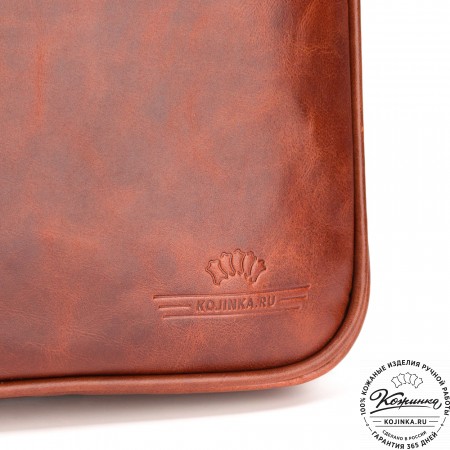 Кожаная деловая сумка "Кларк" (рыжий антик) 